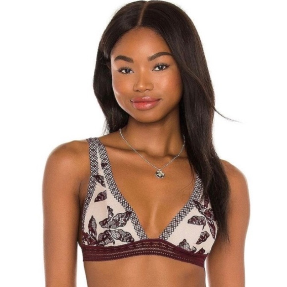 Free People Intimately Alia Bralette Bordeaux Size Small
